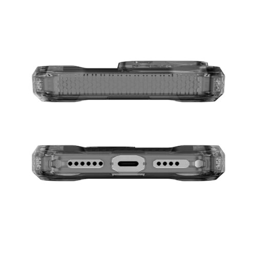 Cover para iPhone 16 Pro - ItSkins Supreme R Clear Case with MagSafe for - Graphite and Graphite Print