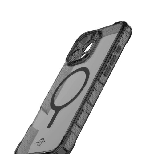 Cover para iPhone 16 Pro - ItSkins Supreme R Clear Case with MagSafe for - Graphite and Graphite Print