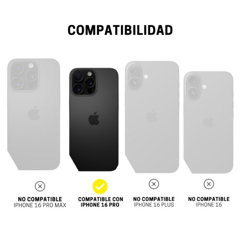 Cover para iPhone 16 Pro - ItSkins Supreme R Clear Case with MagSafe for - Graphite and Graphite Print