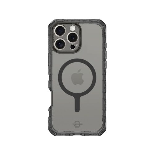 Cover para iPhone 16 Pro Max - ItSkins Supreme R Clear Case with MagSafe - Graphite and Graphite Print