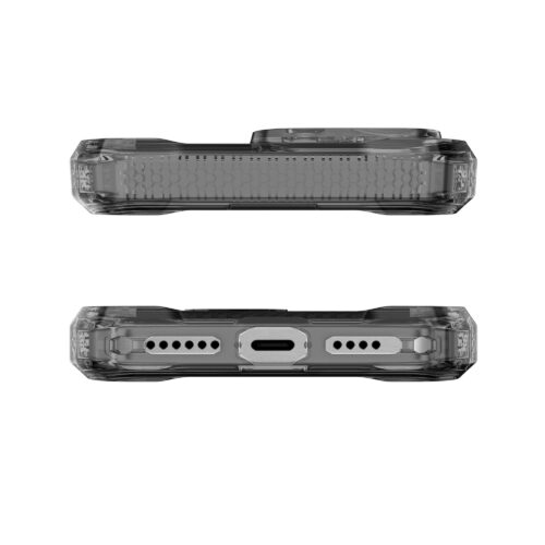 Cover para iPhone 16 Pro Max - ItSkins Supreme R Clear Case with MagSafe - Graphite and Graphite Print