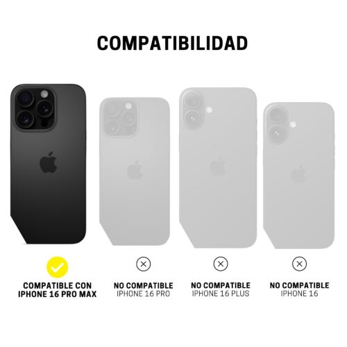 Cover para iPhone 16 Pro Max - ItSkins Supreme R Clear Case with MagSafe - Graphite and Graphite Print